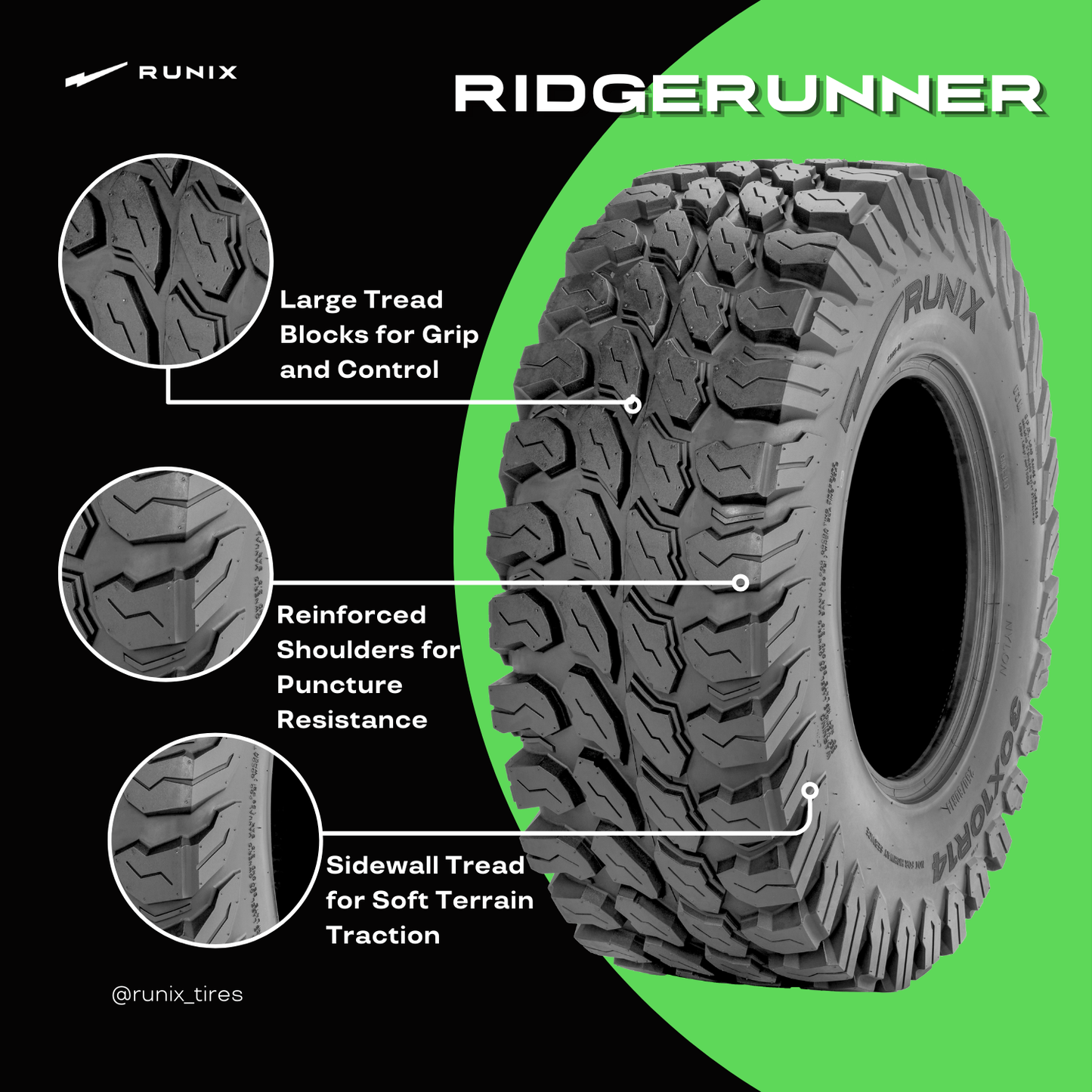 RUNIX RidgeRunner ATV Tire Set of 2