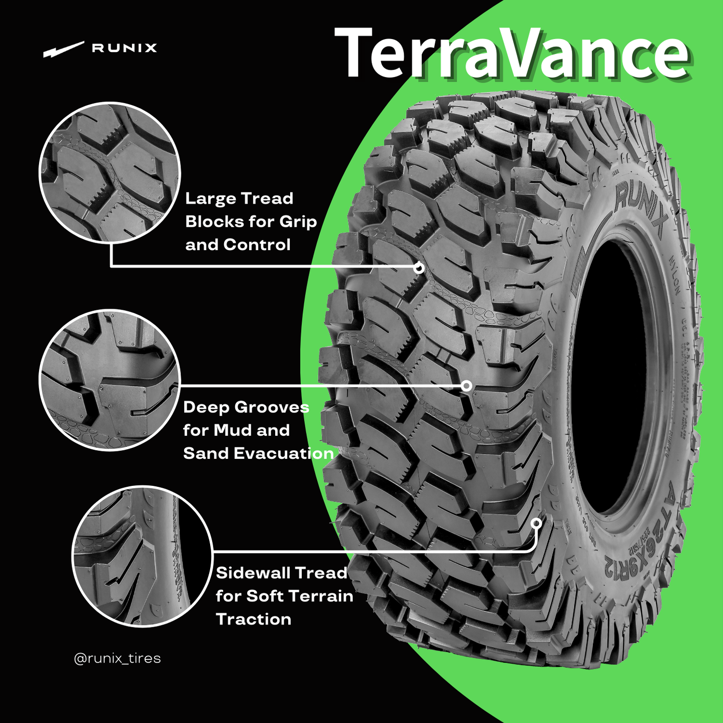 RUNIX TerraVance ATV Tire Set of 2