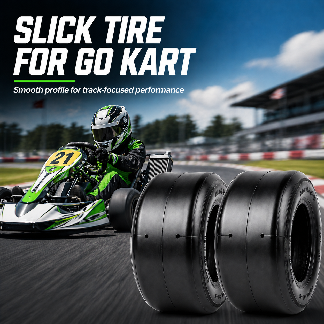 Go Kart Tires, 10x4.50-5, SP75 Hard Compound, Pack of 2