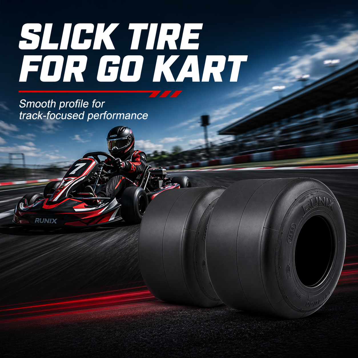Go Kart Tires, 11x7.10-5, SP62 Medium Compound, Pack of 2