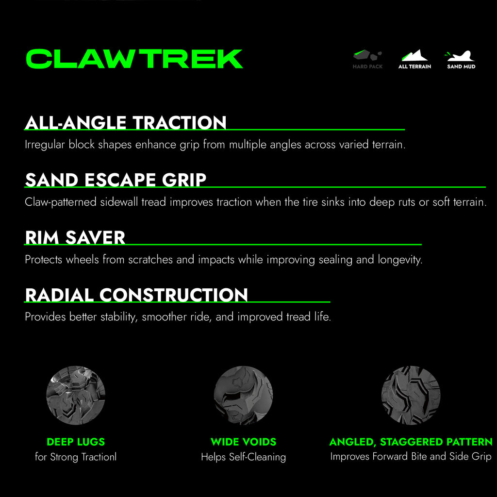 RUNIX ClawTrek ATV Tire Set of 2