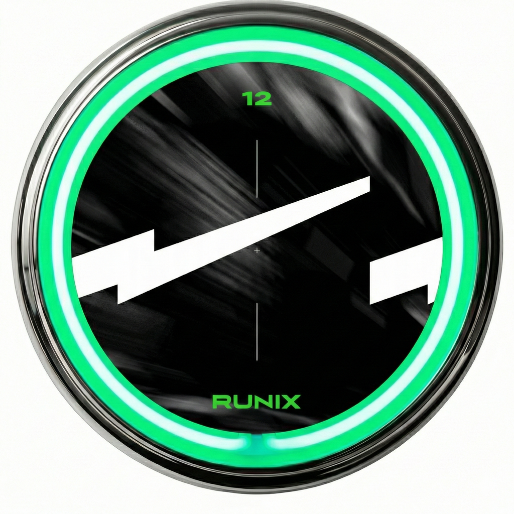 RUNIX Neon Wall Clock- 16 Inch, Single Neon