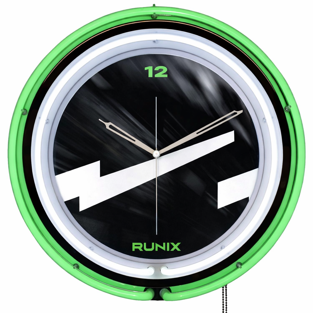 RUNIX Neon Wall Clock- 18 Inch, Double Neon