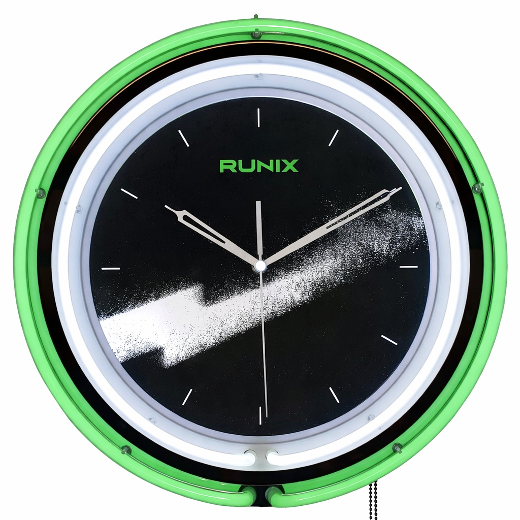 RUNIX Neon Wall Clock- 18 Inch, Double Neon